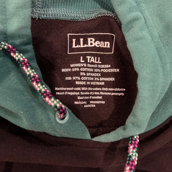 L. L. Bean Cozy Color-block Hoodie Women’s Aztec print sz L tall - Picture 3 of 8